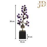 Crystal Purple Elegant Grapes Statue Golden 01