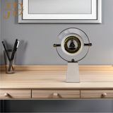 Brass Table Clock White-Golden