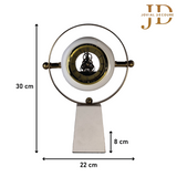 Brass Table Clock White-Golden