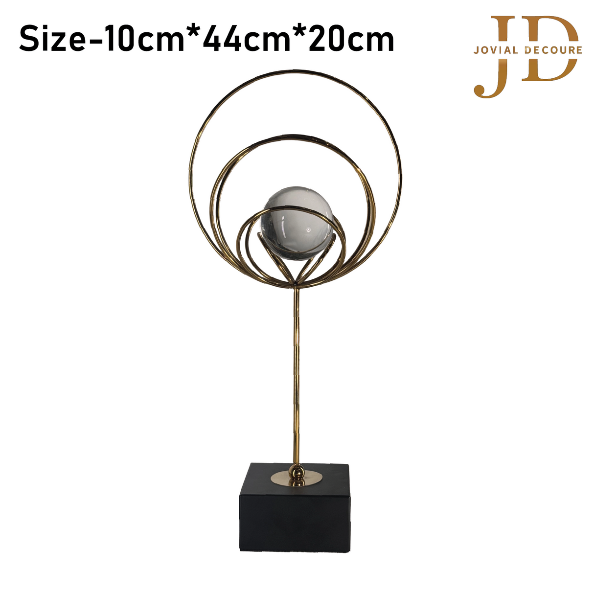 Crystal Ball Ornament Sculpture with Base