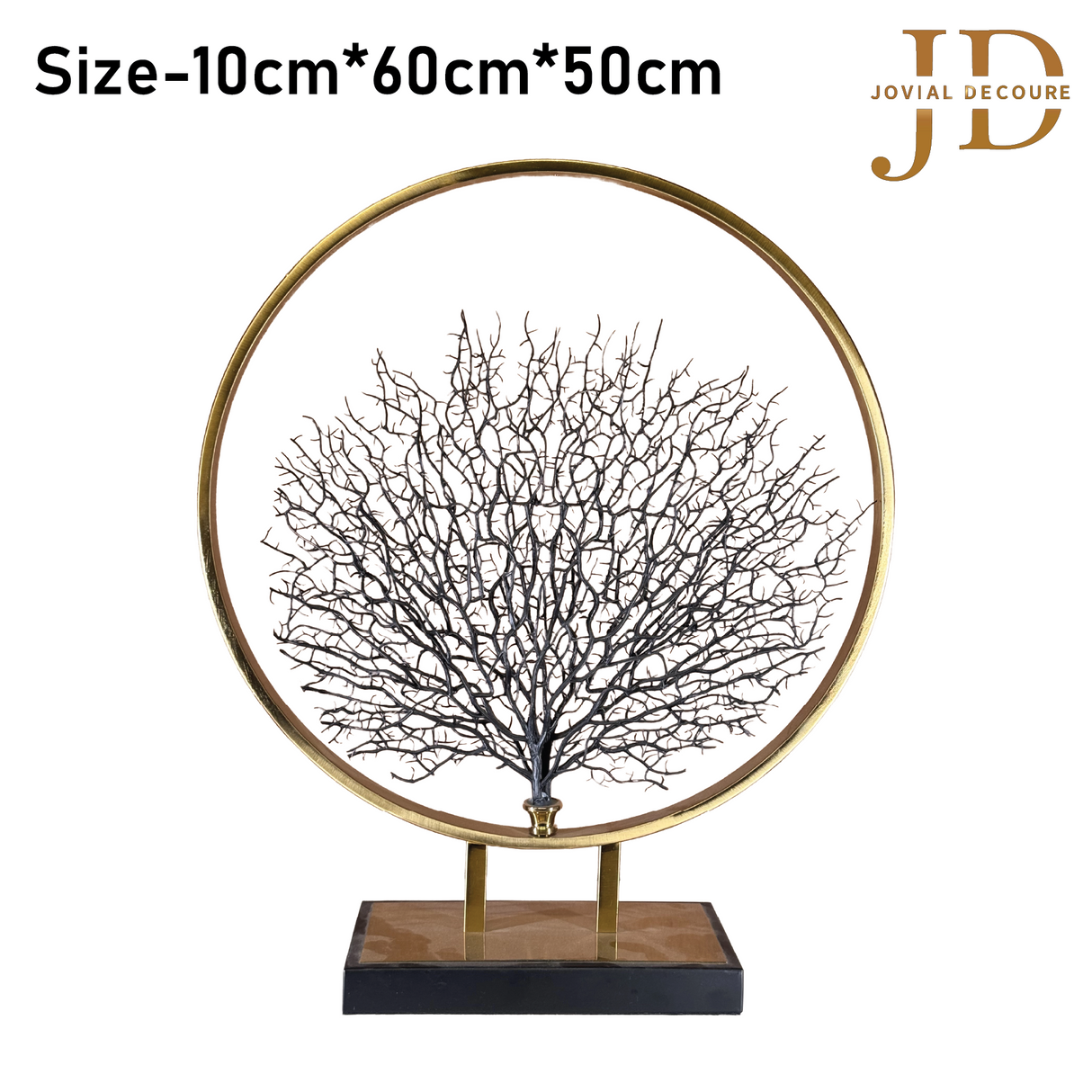 Metal Sea Tree Figurines Creative Farmhouse, Living Room Office Decoration Gold Big