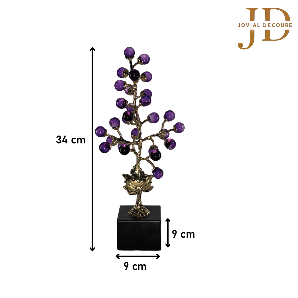 Crystal Purple Elegant Grapes Statue Golden 02