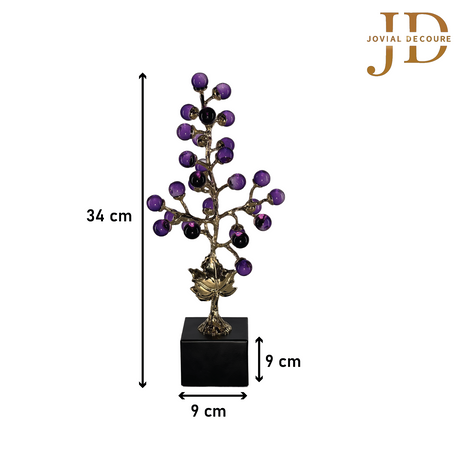 Crystal Purple Elegant Grapes Statue Golden 02