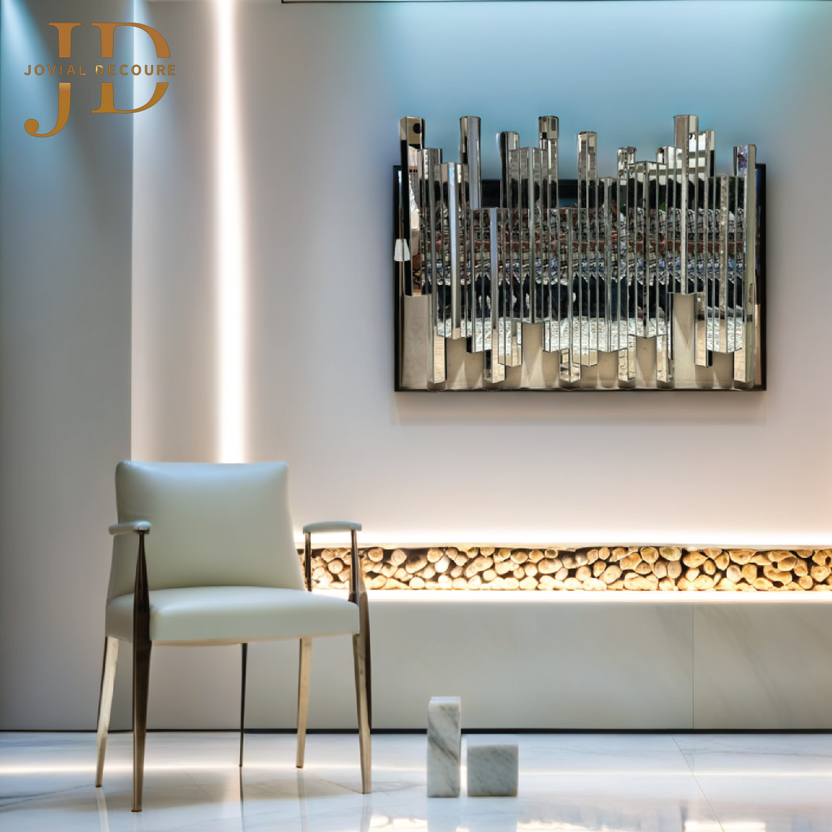 Crystalline Effect Wall Mirror