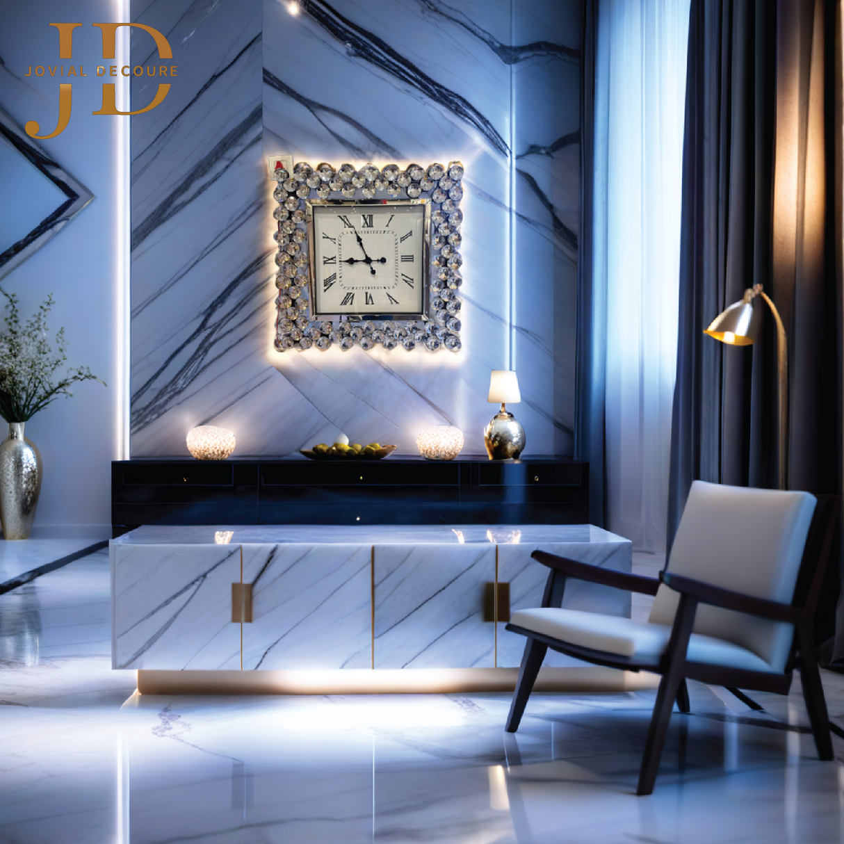 Embellished Wall Clock Square