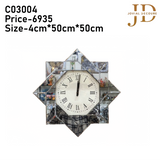 Multi-Hexagon Shaped Clock with Mirror Glass