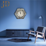Hexagon Shaped Clock with Diamonds