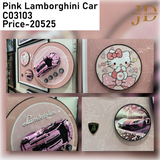 Pink Lamborghini Car 3D WallArt