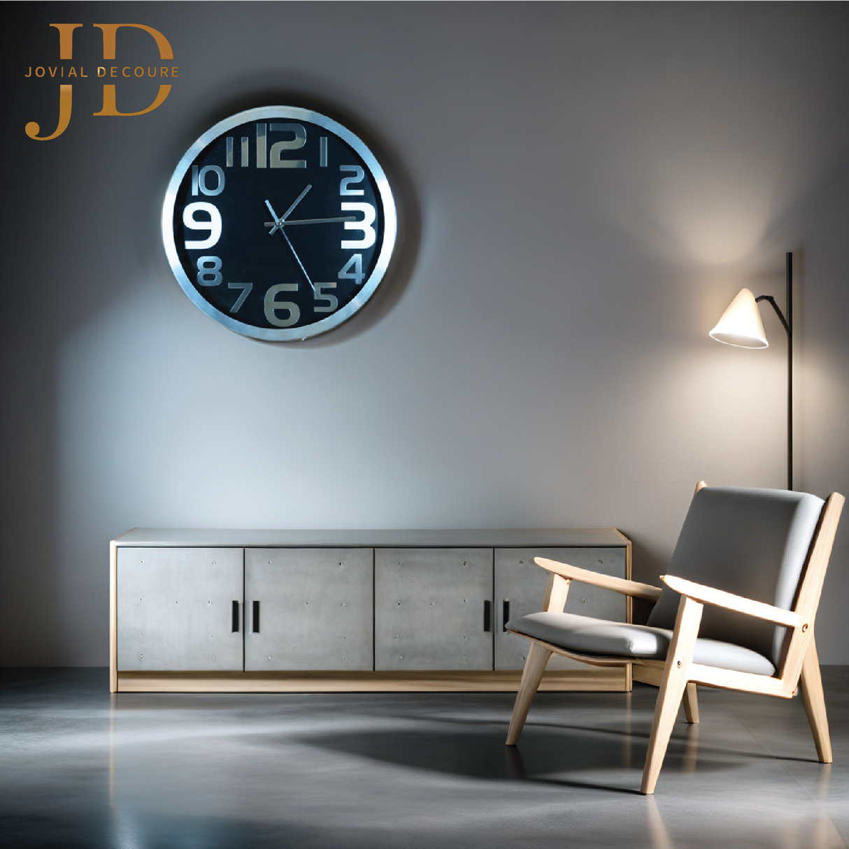 Silver Wall Clock