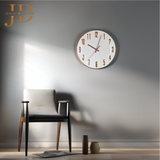 Decorative Latest Wall Clock Non-Ticking Classic Clock RoseGold-White