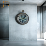 Vintage Look Wall Clock with Moving Gear Mechanism