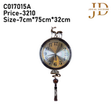 Designer Golden White Reindeer Tassel Wall Clock with Pendulum