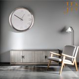 Stylish Circular Silver Wall Clock