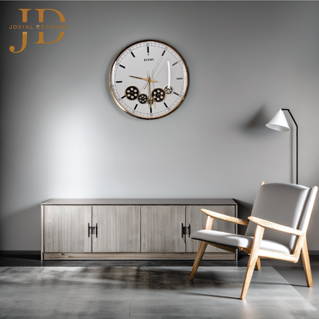 Evans Wall Clock with Moving Gear Mechanism