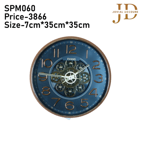 Roman Gear Wall Clock With Moving Gear Mechanism