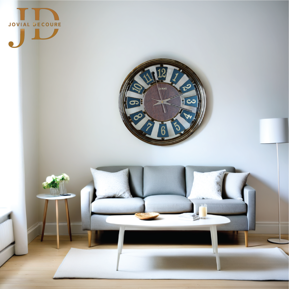 Vintage Round Wall Clock. Antique Retro Style (Black)