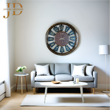 Vintage Round Wall Clock. Antique Retro Style (Black)