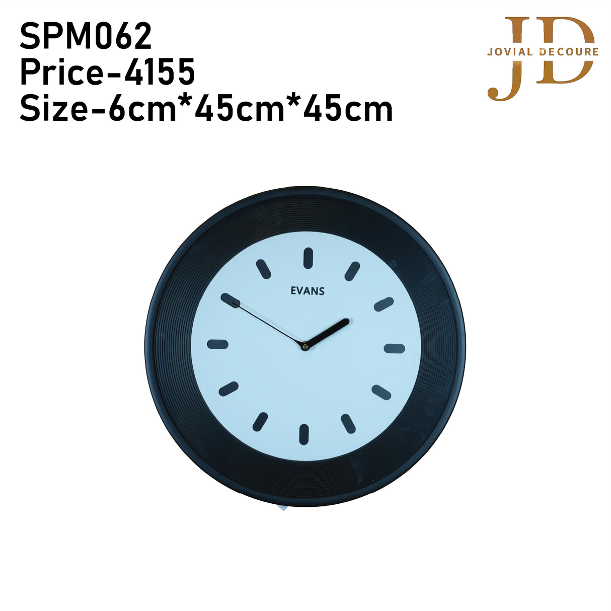 EVANS LARGE QUARTZ WALL CLOCK