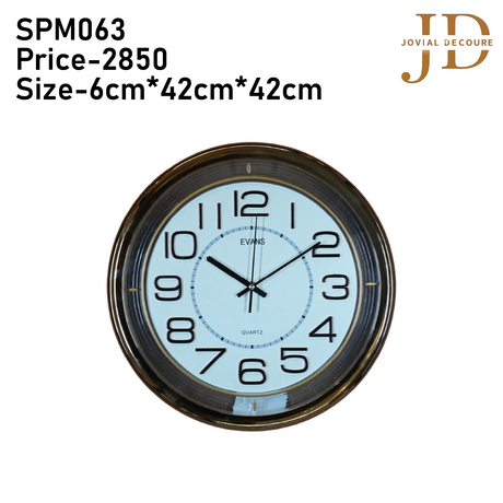 EVANS Wall Clock White-Brown