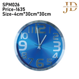 Beautiful Designer Decorative Premium Embossed Wall Clock (Blue)
