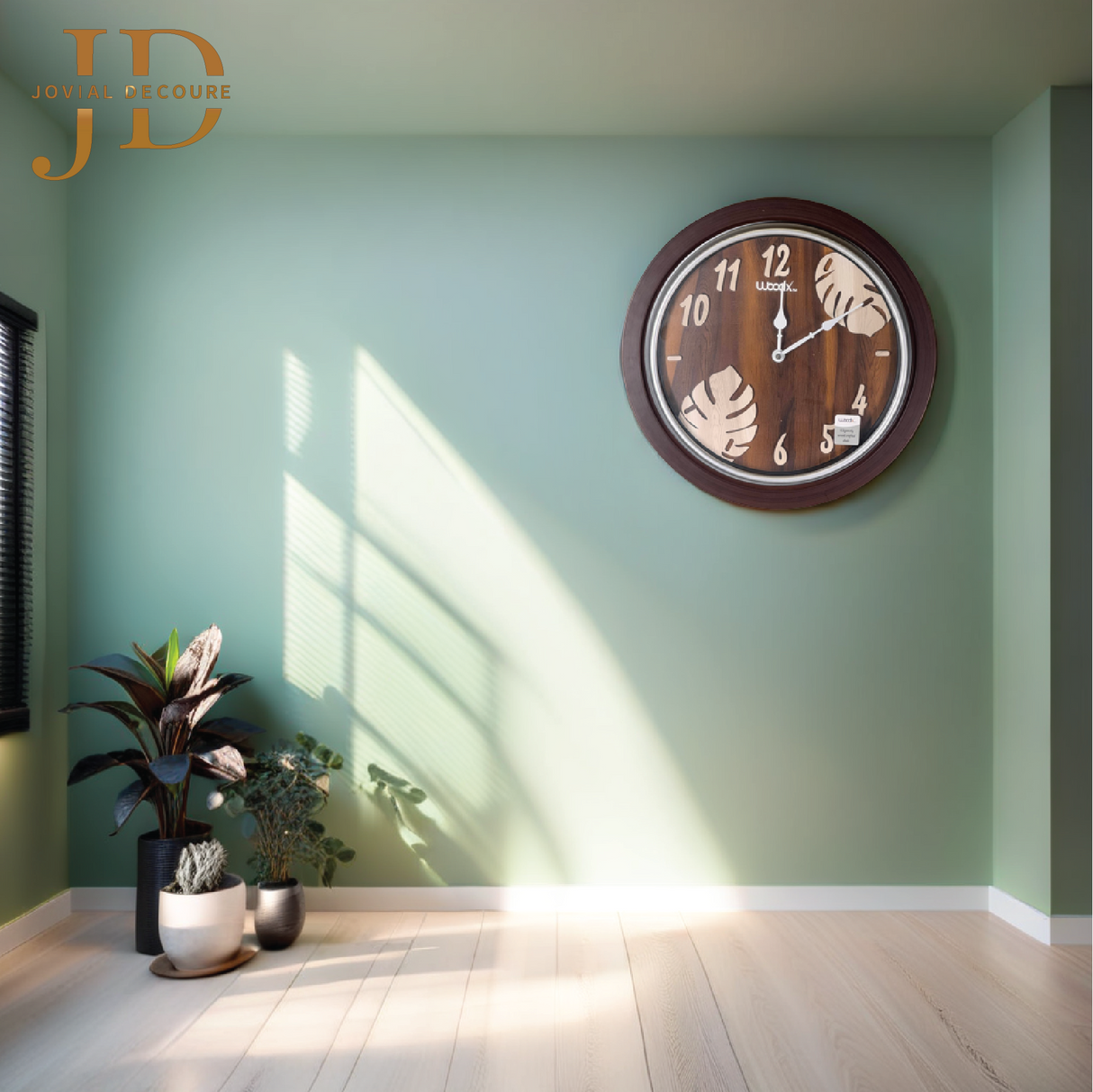 WoodX Analog Wall Clock (Leaves)