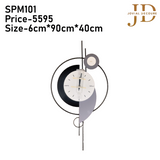 White and Black Grey Round Metal Wall Clock
