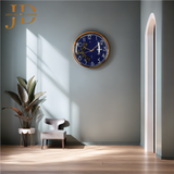 Silent Wall Clock with Real Moving Gears (Navy Blue)