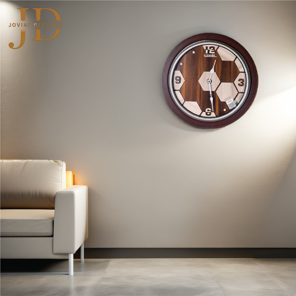 WoodX Analog Wall Clock (HoneyComb)