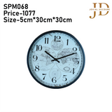 World Map White Clock