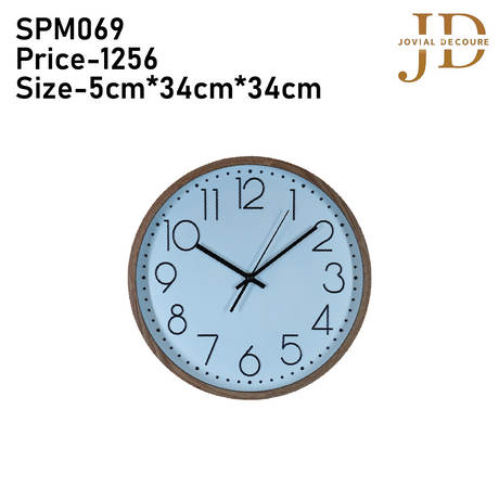 Round Decorative Vintage Brown Wooden Clock