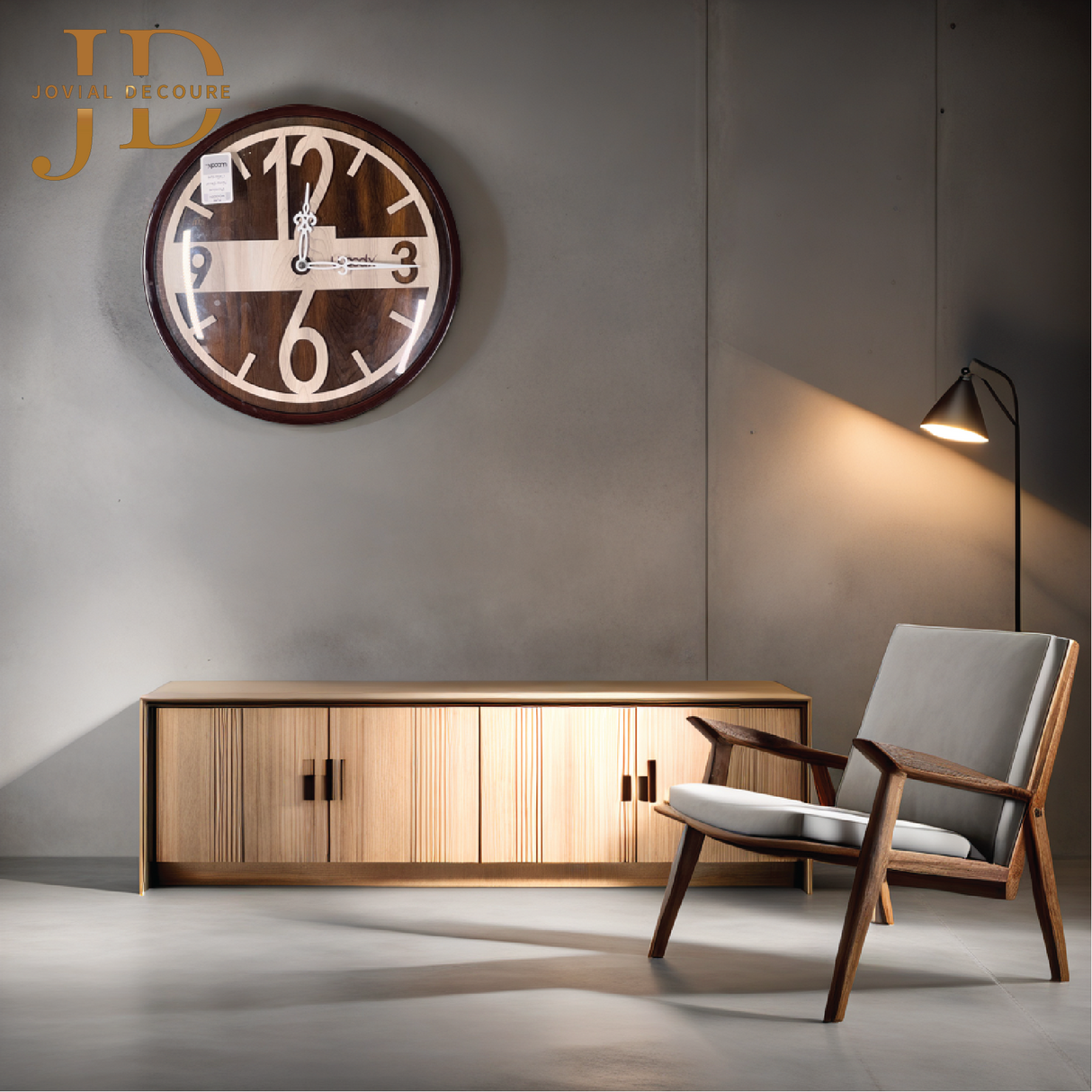 WoodX Analog Wall Clock (Lines)