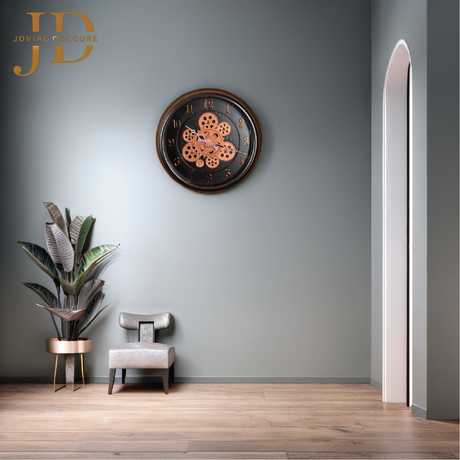 Large Wall Clock with Moving Gear