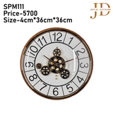 Vintage Look Wall Clock with Moving Gear Mechanism