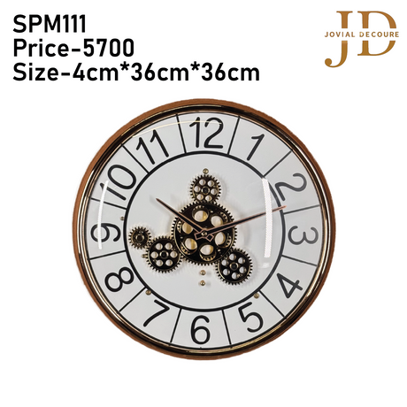 Vintage Look Wall Clock with Moving Gear Mechanism