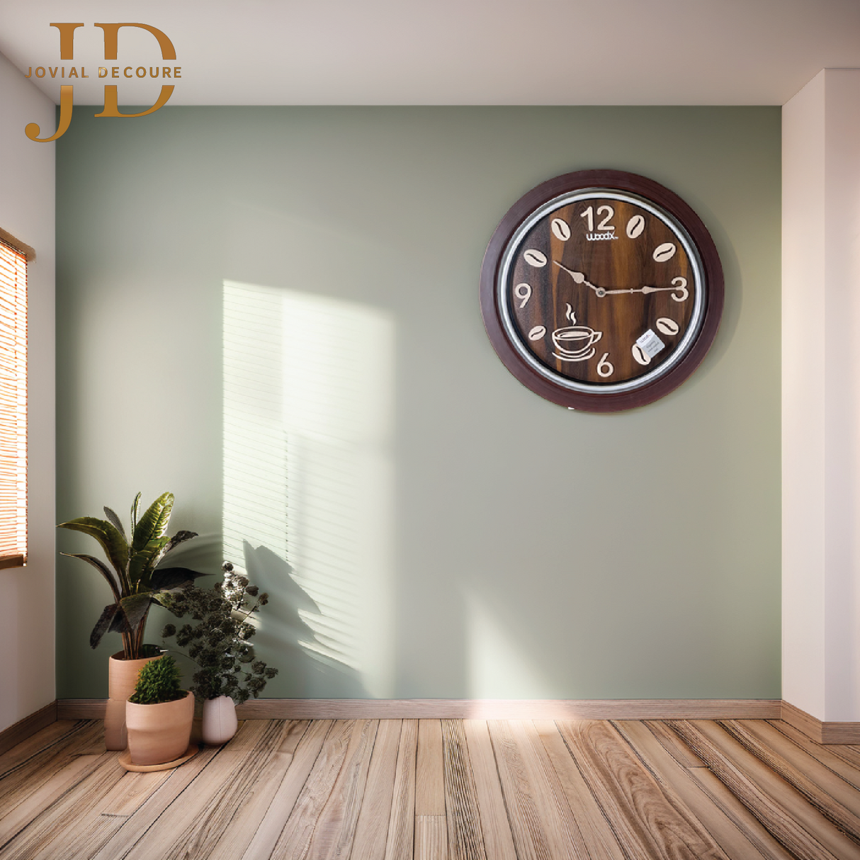 WoodX Analog Wall Clock (Coffee Bean)