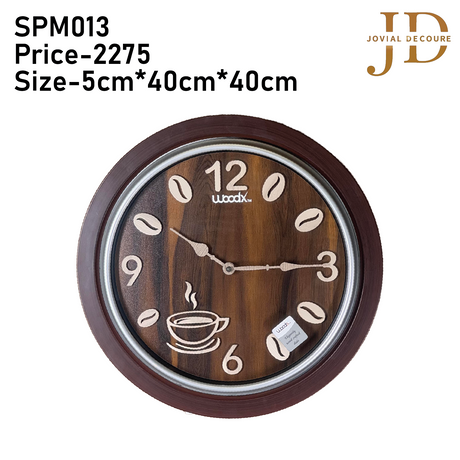 WoodX Analog Wall Clock (Coffee Bean)