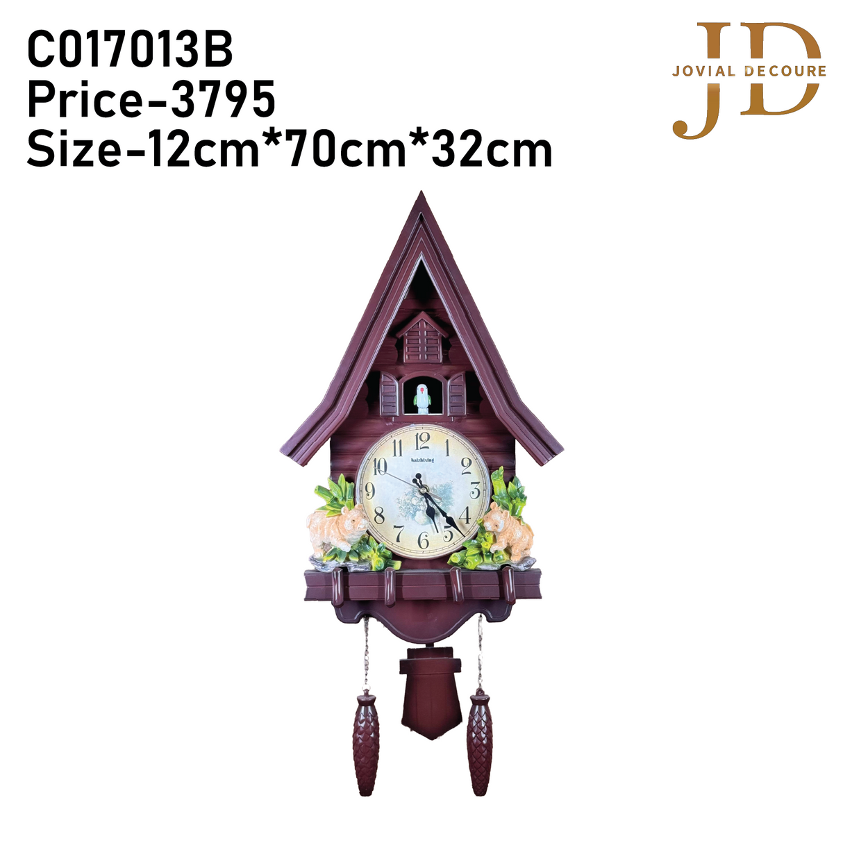 Wall Clock Cuckoo Clock Style 01 - Cuchoo Kuku Bird Alarm Bell Music