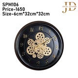 Large Wall Clock with Moving Gear