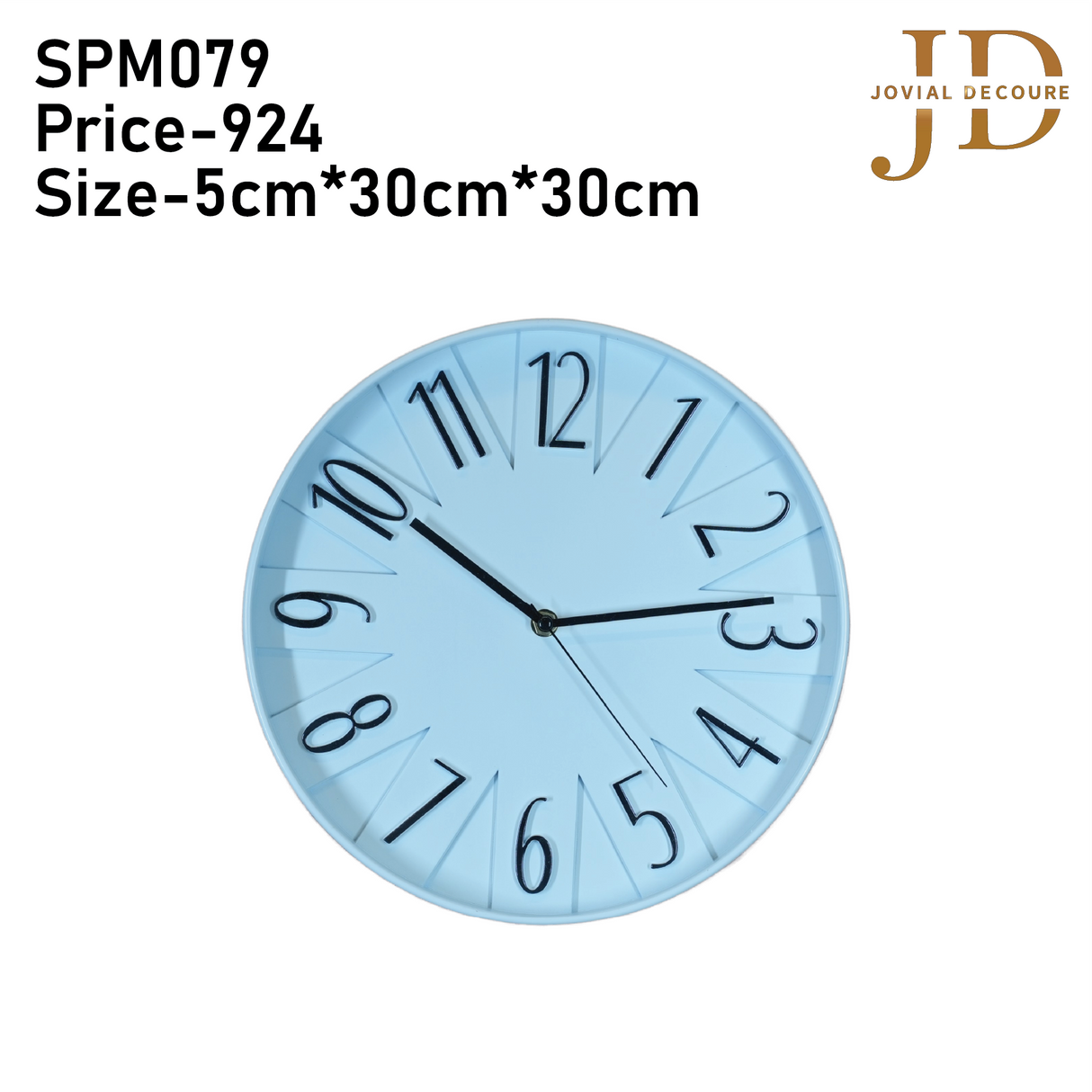 3D Digital Embossed Figure Wall Clock (White)