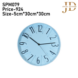 3D Digital Embossed Figure Wall Clock (White)