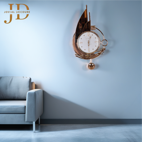 Premium Pendulum Wall Clock with Gold Colour
