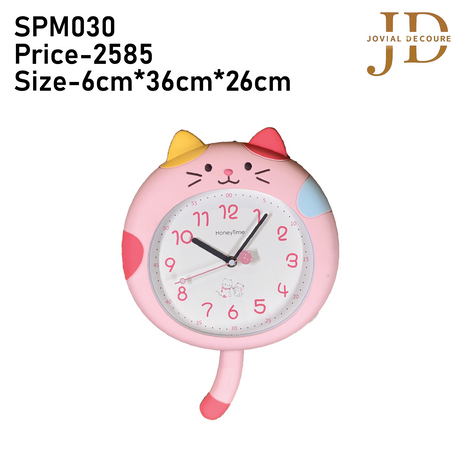 Cat Shaped Clock with Pendulum