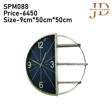 Wall Clock Shelf Gold METAL