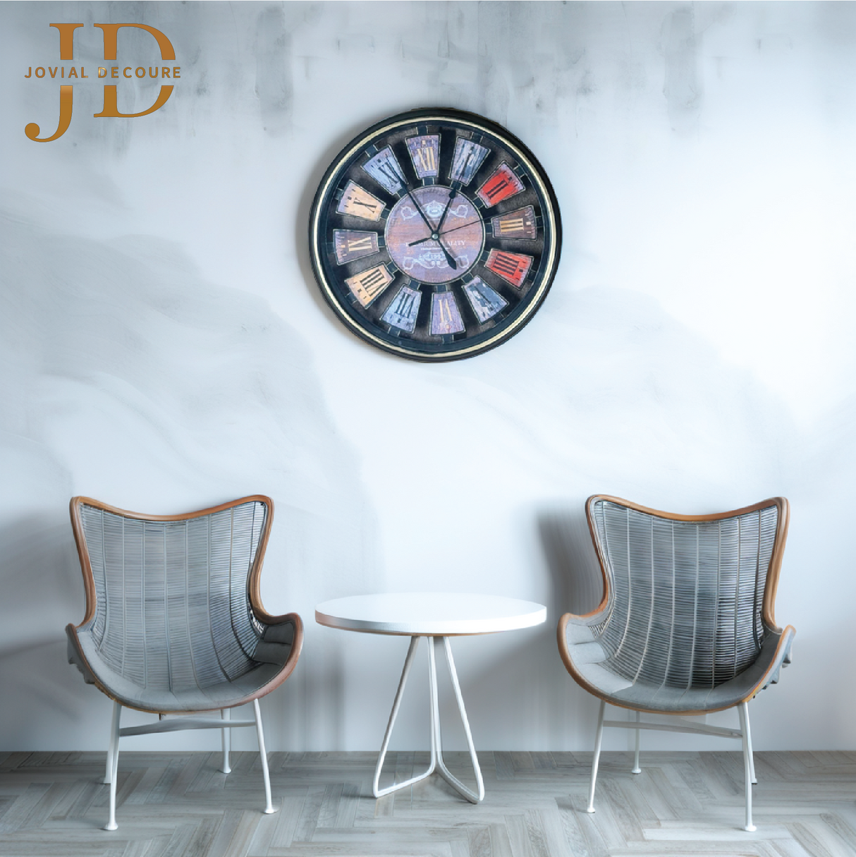 Multi Color Roman Style Transparent Wall Clock