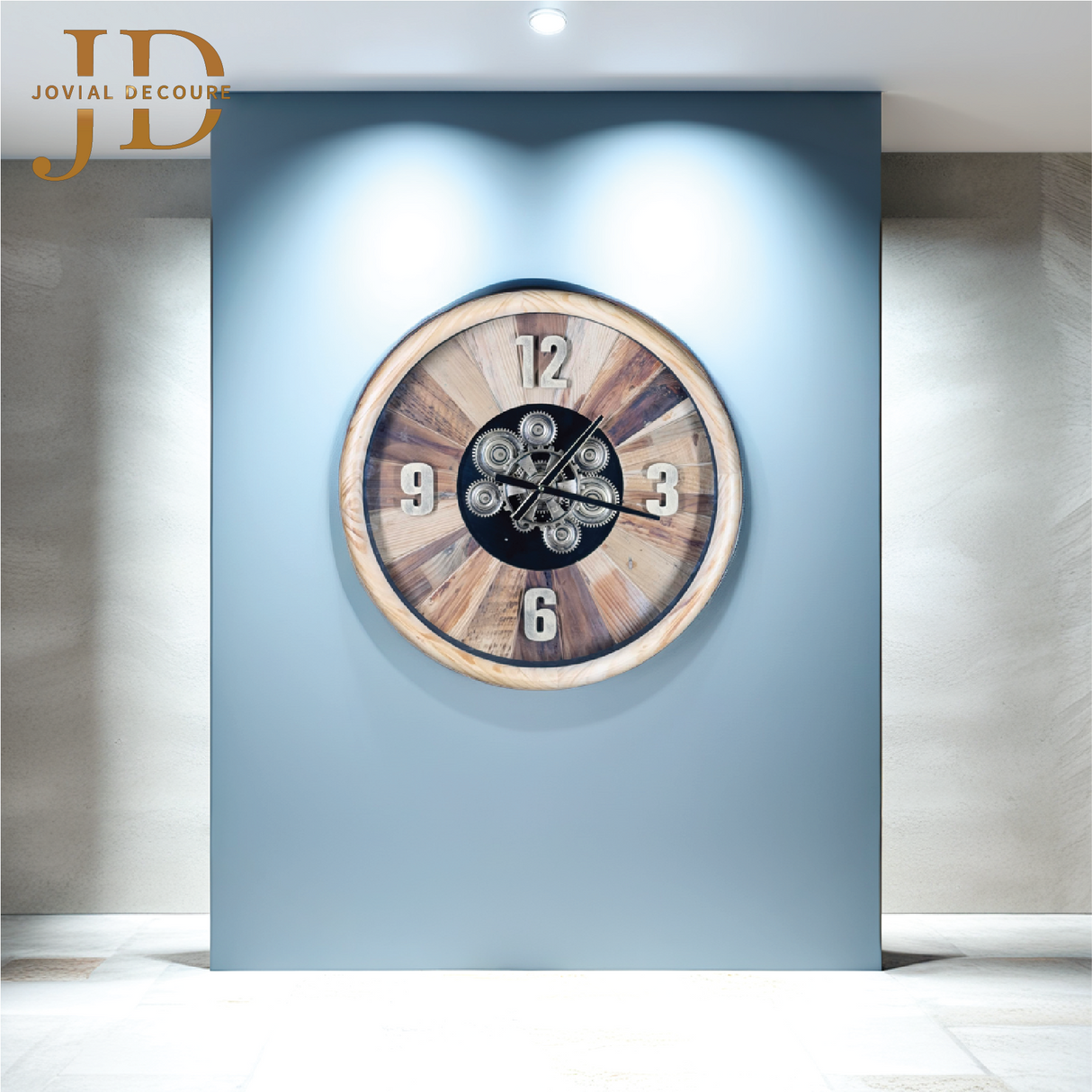 Wall Clock with Natural Wood