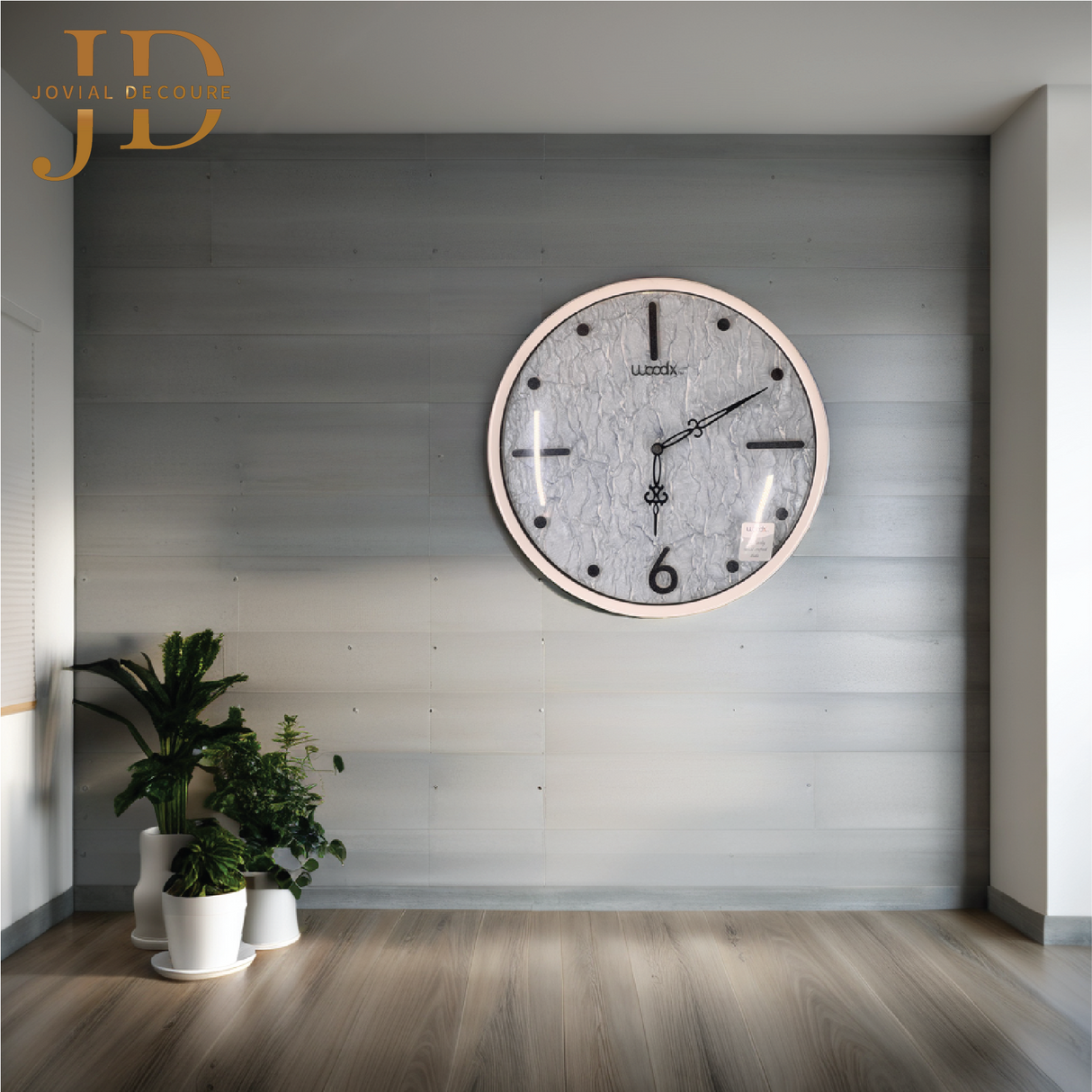 WOODX Silver Clock
