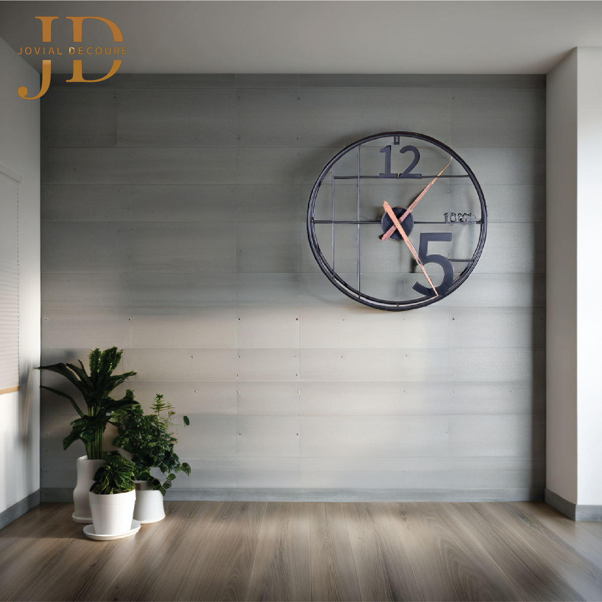 Black Rustic Farmhouse Metal Wall Clock