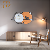 Fancy Deer with Golden Metal Wall Clock for Home Decor