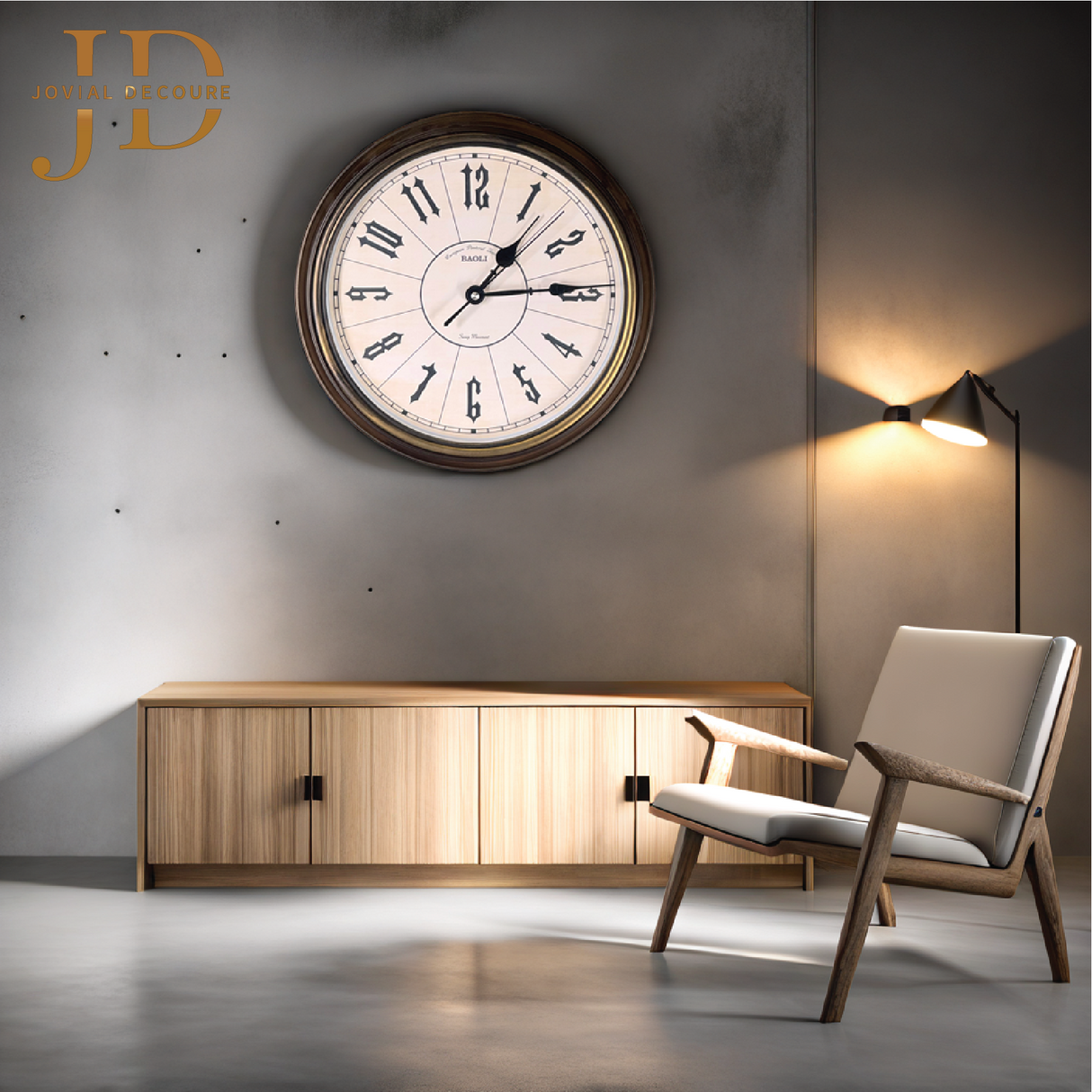 Classic Brown White Wall Clock
