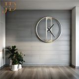 Designer Round Golden Colour Wrought Iron Case Wall Clock